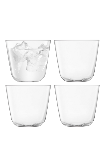 LSA International Arc Glass Tumbler, Set of 4, 260ml, Clear, Clear