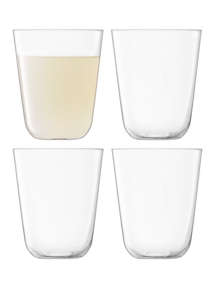 LSA International Arc Glass Tumbler, Set of 4, 380ml, Clear, Clear