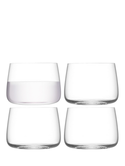 LSA International Metropolitan Stemless Glass Tumbler, Set of 4, 380ml, Clear, Clear