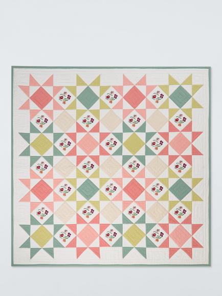 John Lewis x Anine Cecilie Iversen Pansy Quilted Bedspread, Multi - view 2, Multi