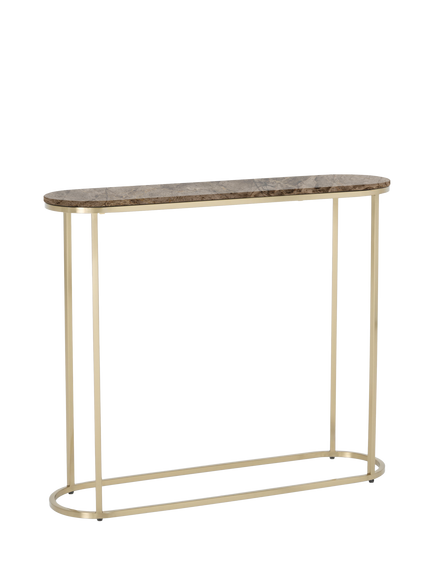 John Lewis Ned Marble Top Console Table, Brown, Brown Light