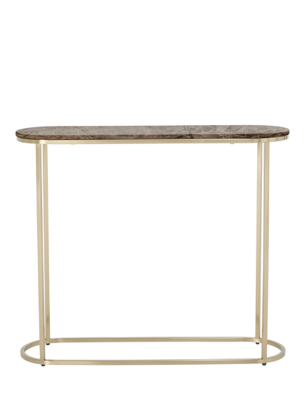 John Lewis Ned Marble Top Console Table, Brown - view 2, Brown Light
