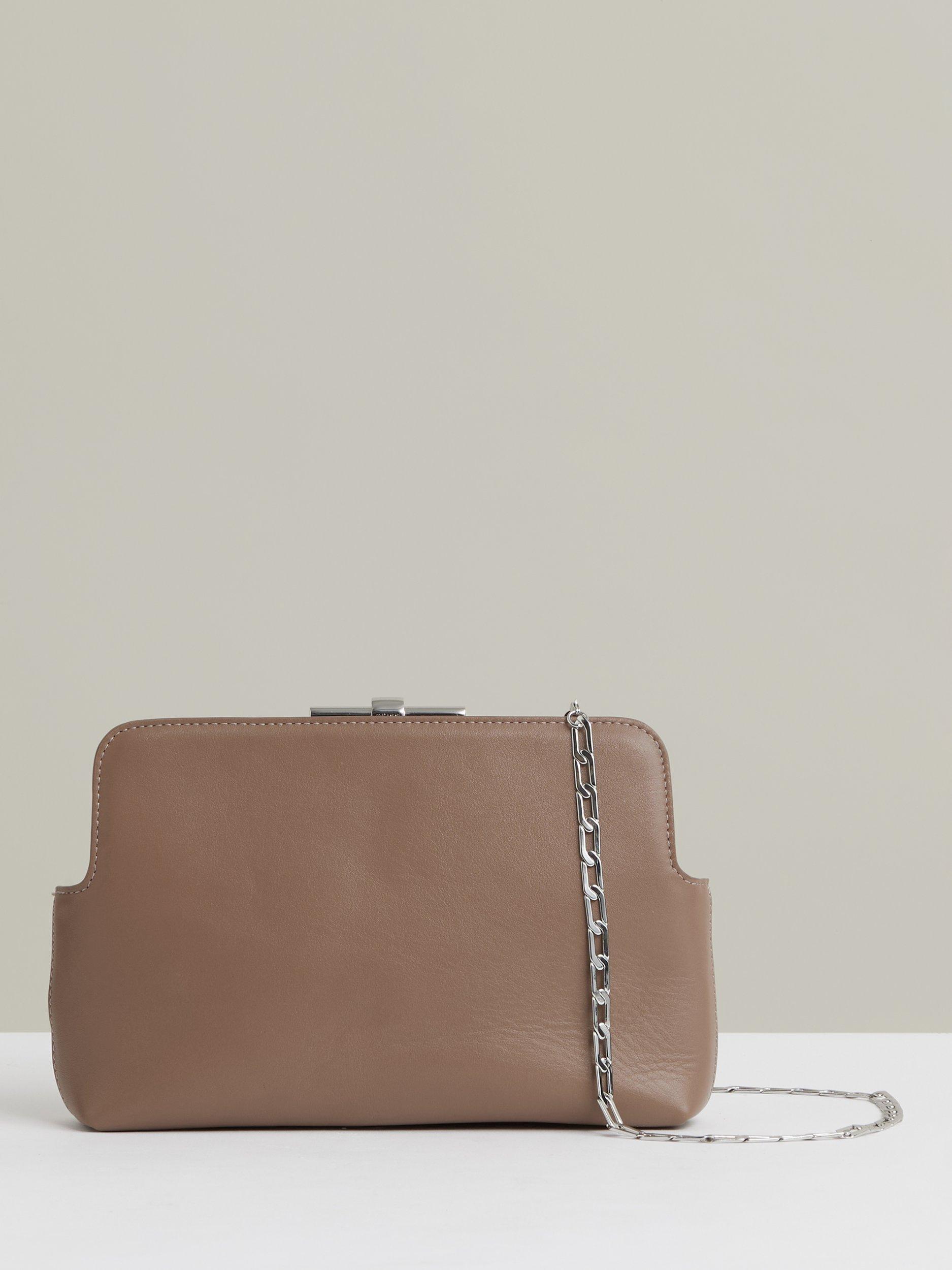Reiss Bethany Leather Clutch Bag