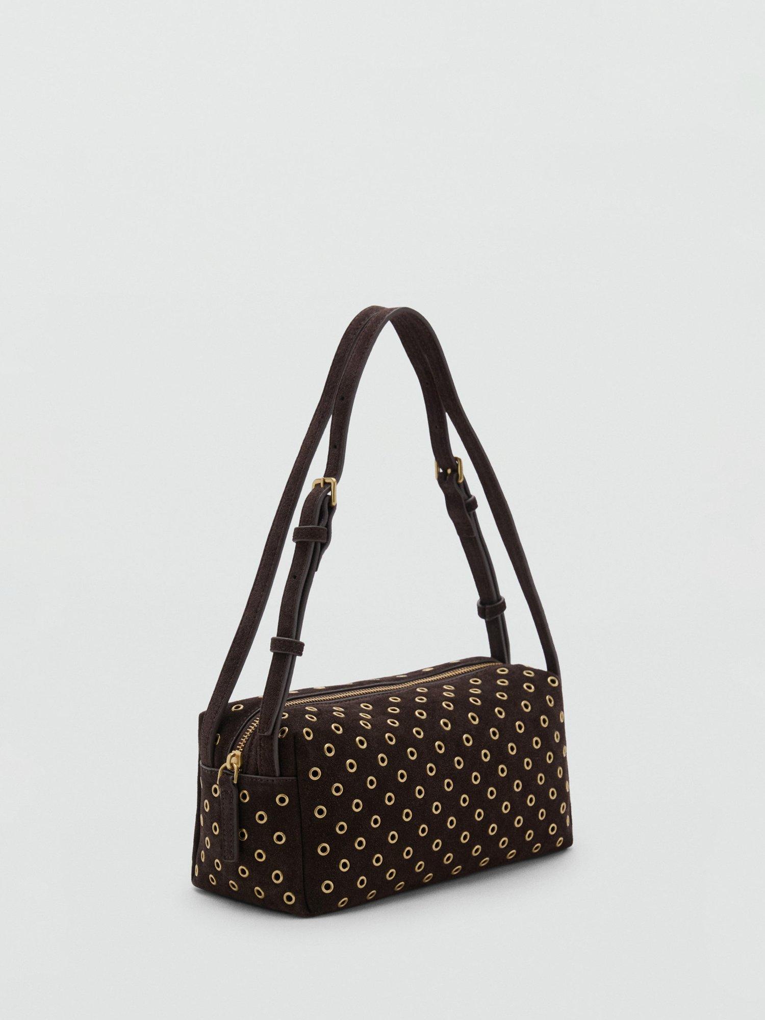Product image 2 of 5, which shows Mango Belinda Embellished Shoulder Bag, Dark Brown
