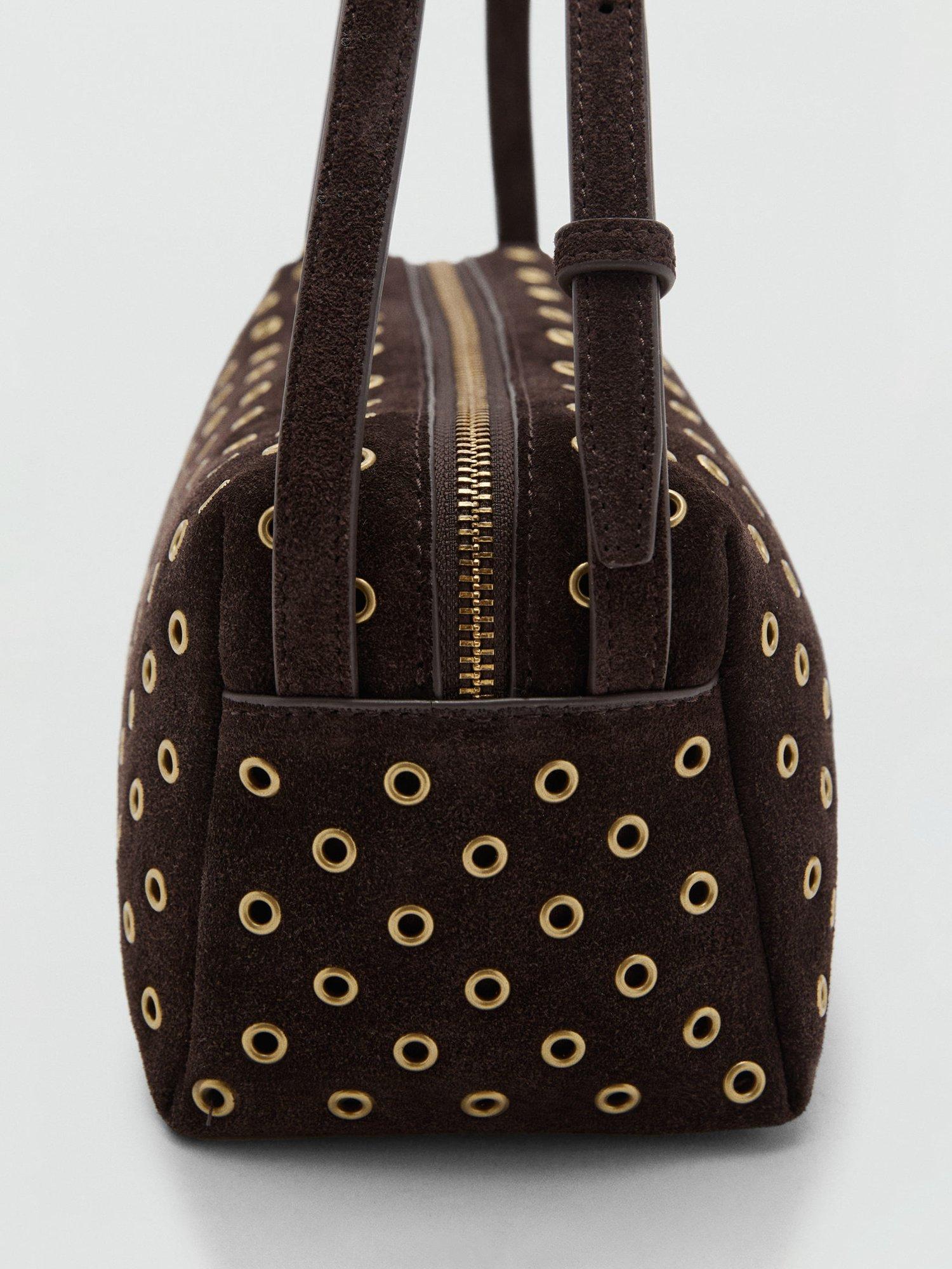 Product image 3 of 5, which shows Mango Belinda Embellished Shoulder Bag, Dark Brown