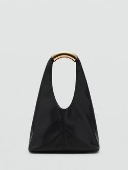 Mango Mini Bernard Top Handle Bag, Black, Black