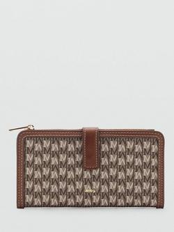 Mango Burgos Monogram Wallet, Medium Brown, Medium Brown