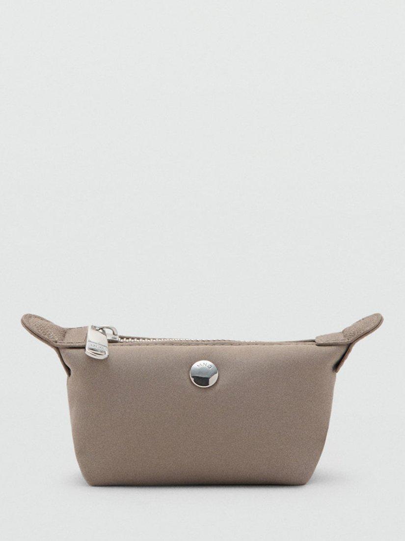 Mango Nanda Zipped Pouch Bag, Lt Pastel Brown