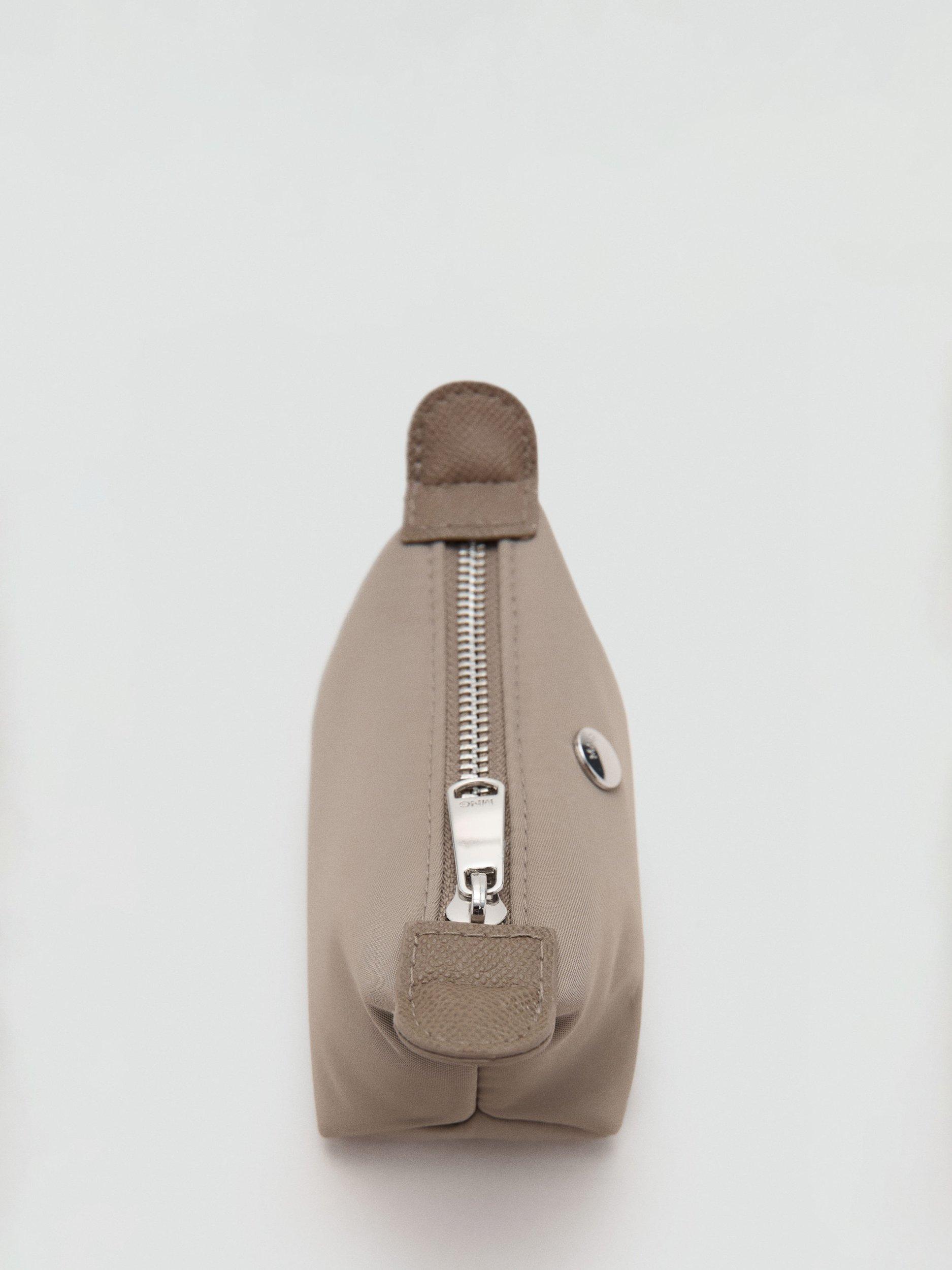 Mango Nanda Zipped Pouch Bag, Lt Pastel Brown