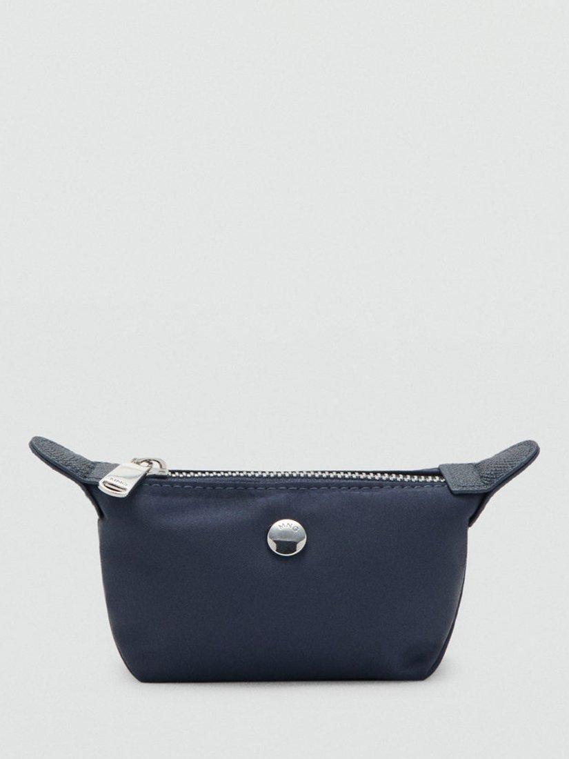 Product image 1 of 4, which shows Mango Nanda Zipped Pouch Bag, Navy