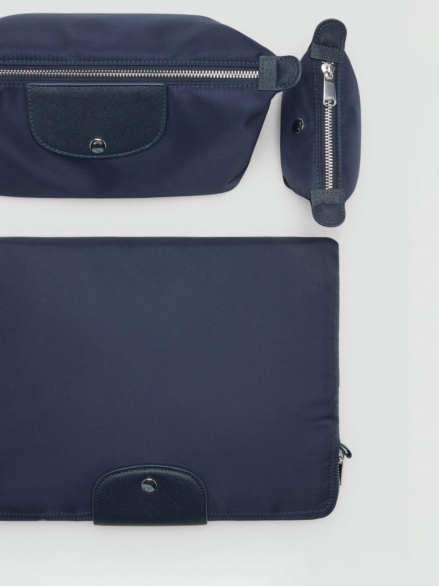 Product image 4 of 4, which shows Mango Nanda Zipped Pouch Bag, Navy