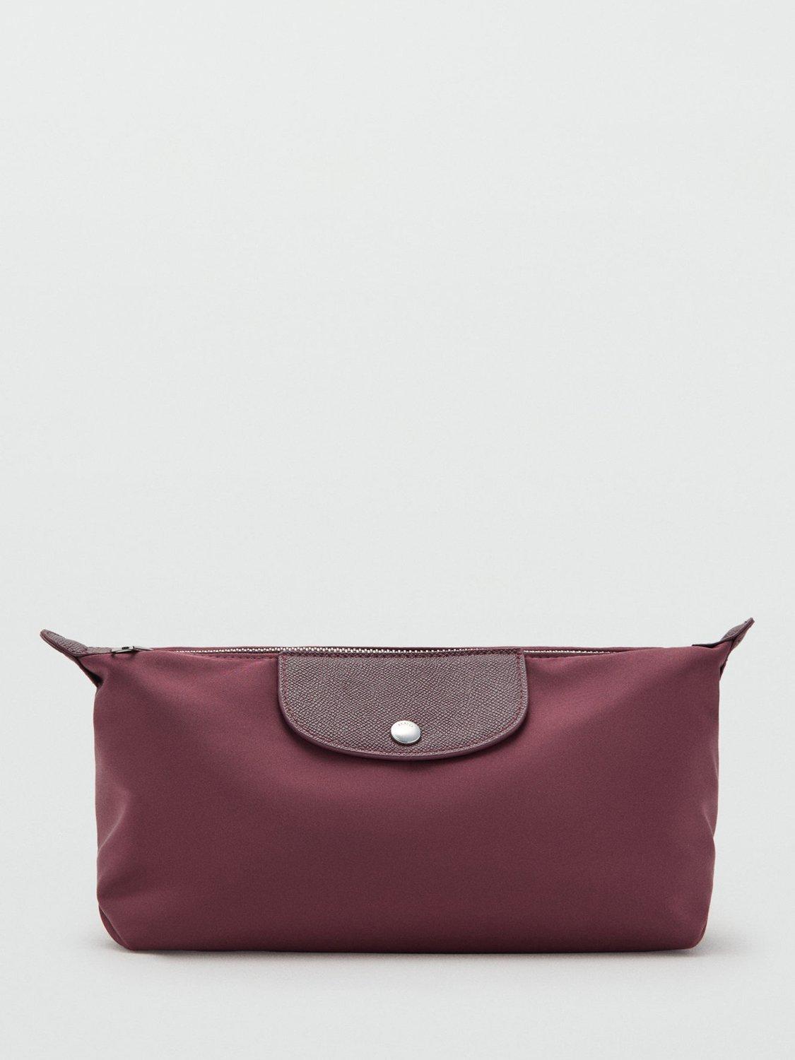 Product image 1 of 4, which shows Mango Nanda Zipped Pouch Bag, Dark Red
