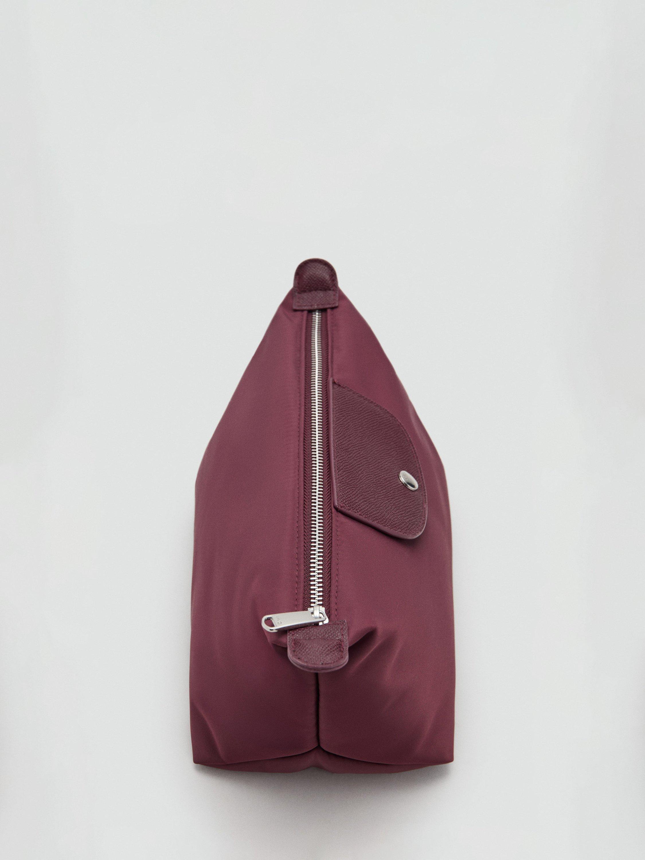 Product image 3 of 4, which shows Mango Nanda Zipped Pouch Bag, Dark Red