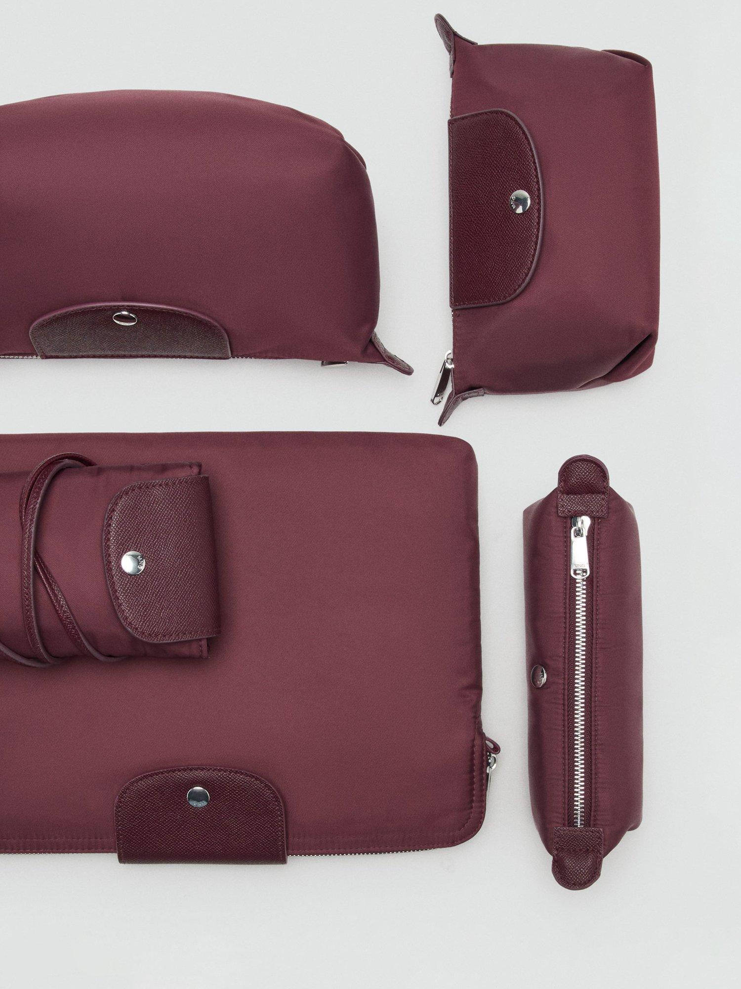 Product image 4 of 4, which shows Mango Nanda Zipped Pouch Bag, Dark Red