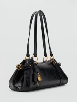 Mango Manu Faux Leather Retro Bag, Black - view 2, Black