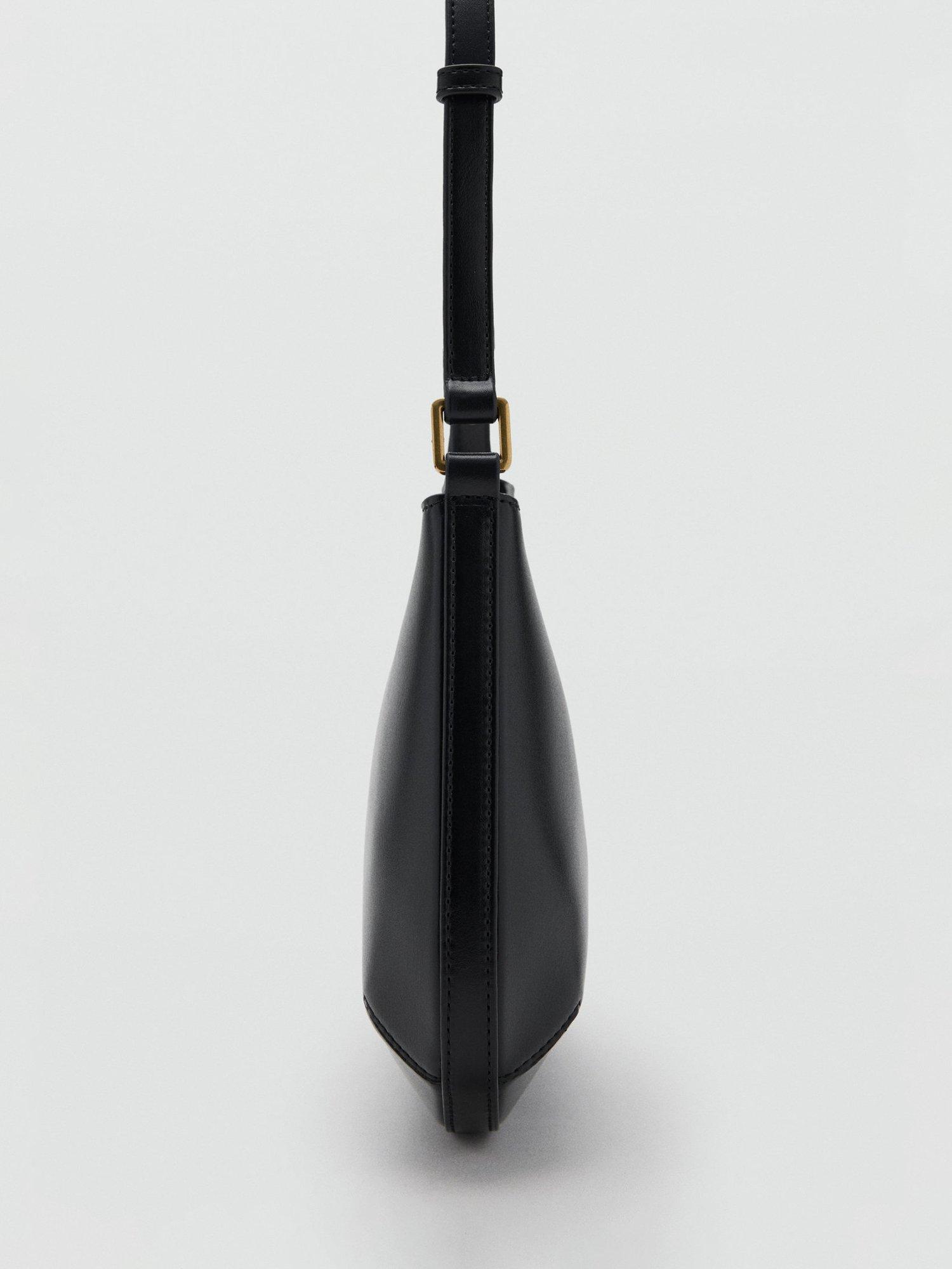 Product image 3 of 6, which shows Mango Romeo Faux Leather Small Shoulder Bag, Black