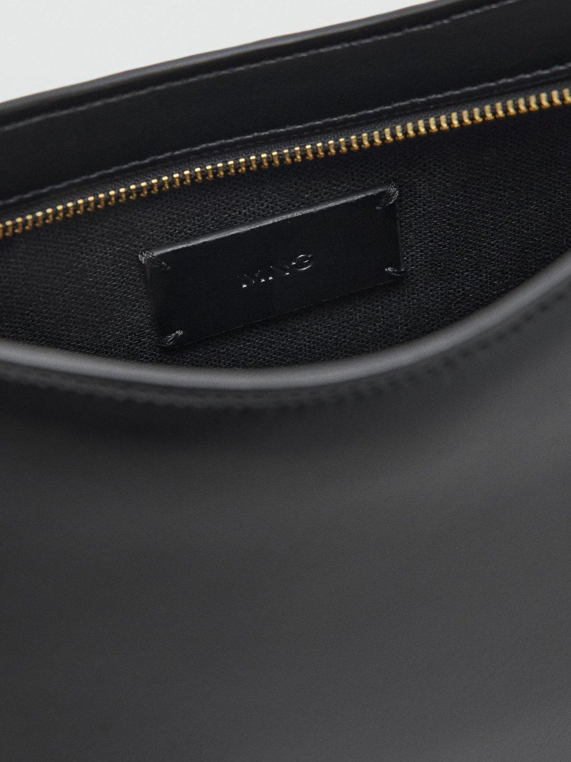 Product image 4 of 6, which shows Mango Romeo Faux Leather Small Shoulder Bag, Black
