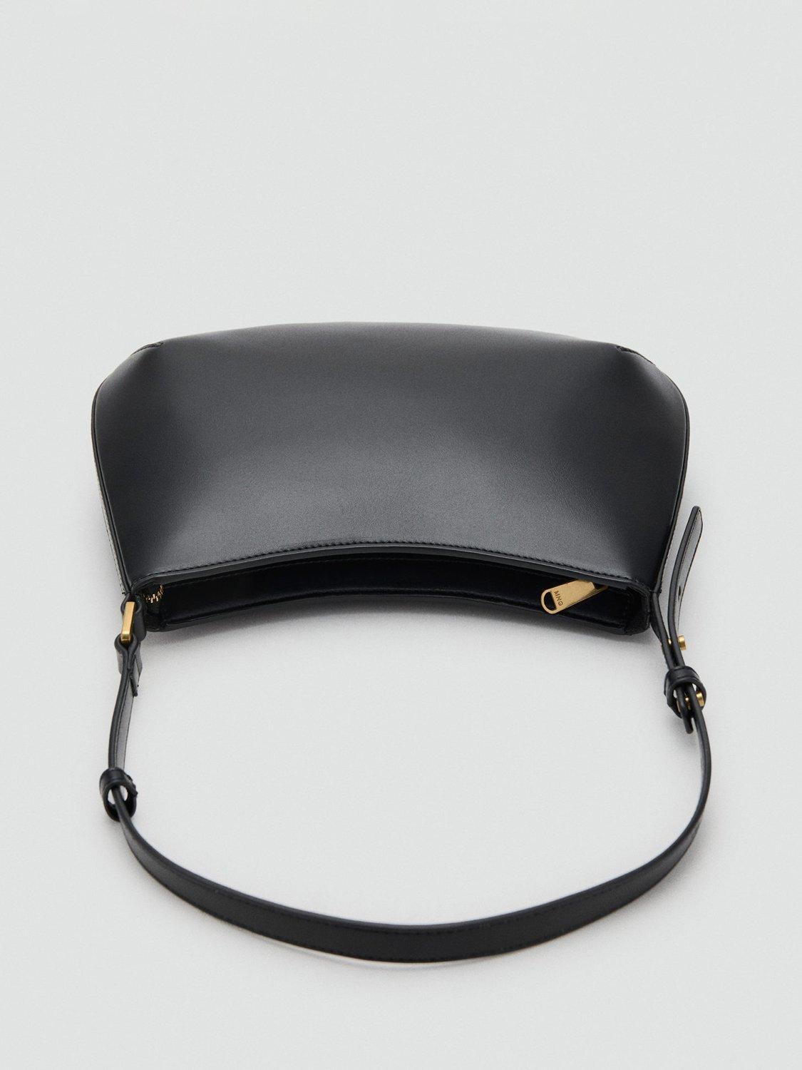 Product image 5 of 6, which shows Mango Romeo Faux Leather Small Shoulder Bag, Black