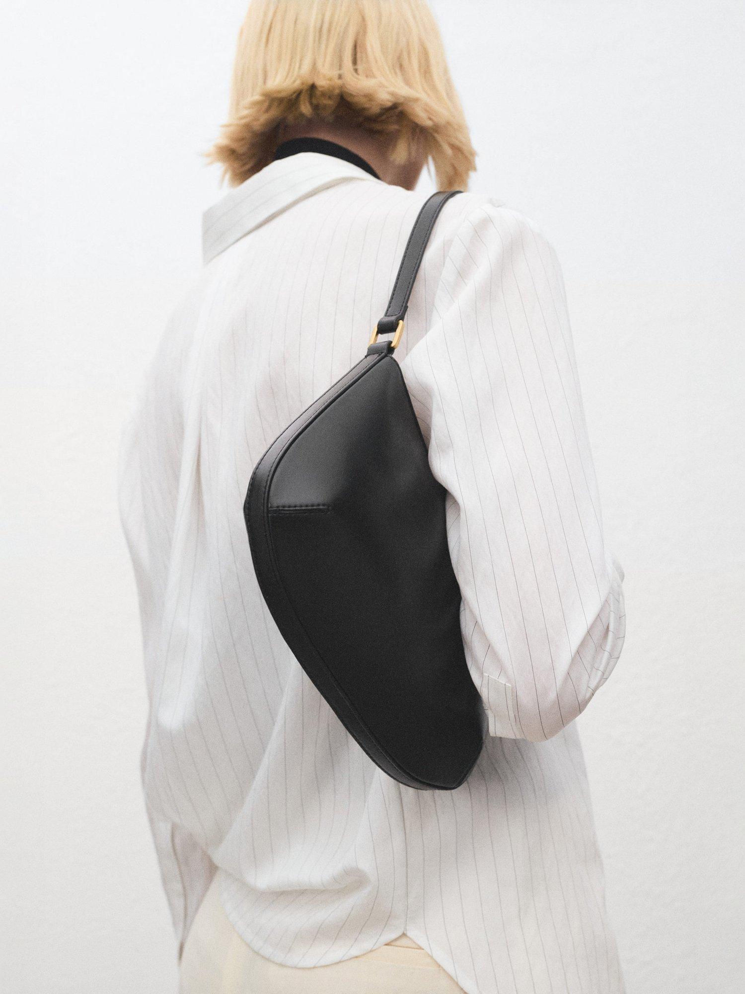Product image 6 of 6, which shows Mango Romeo Faux Leather Small Shoulder Bag, Black