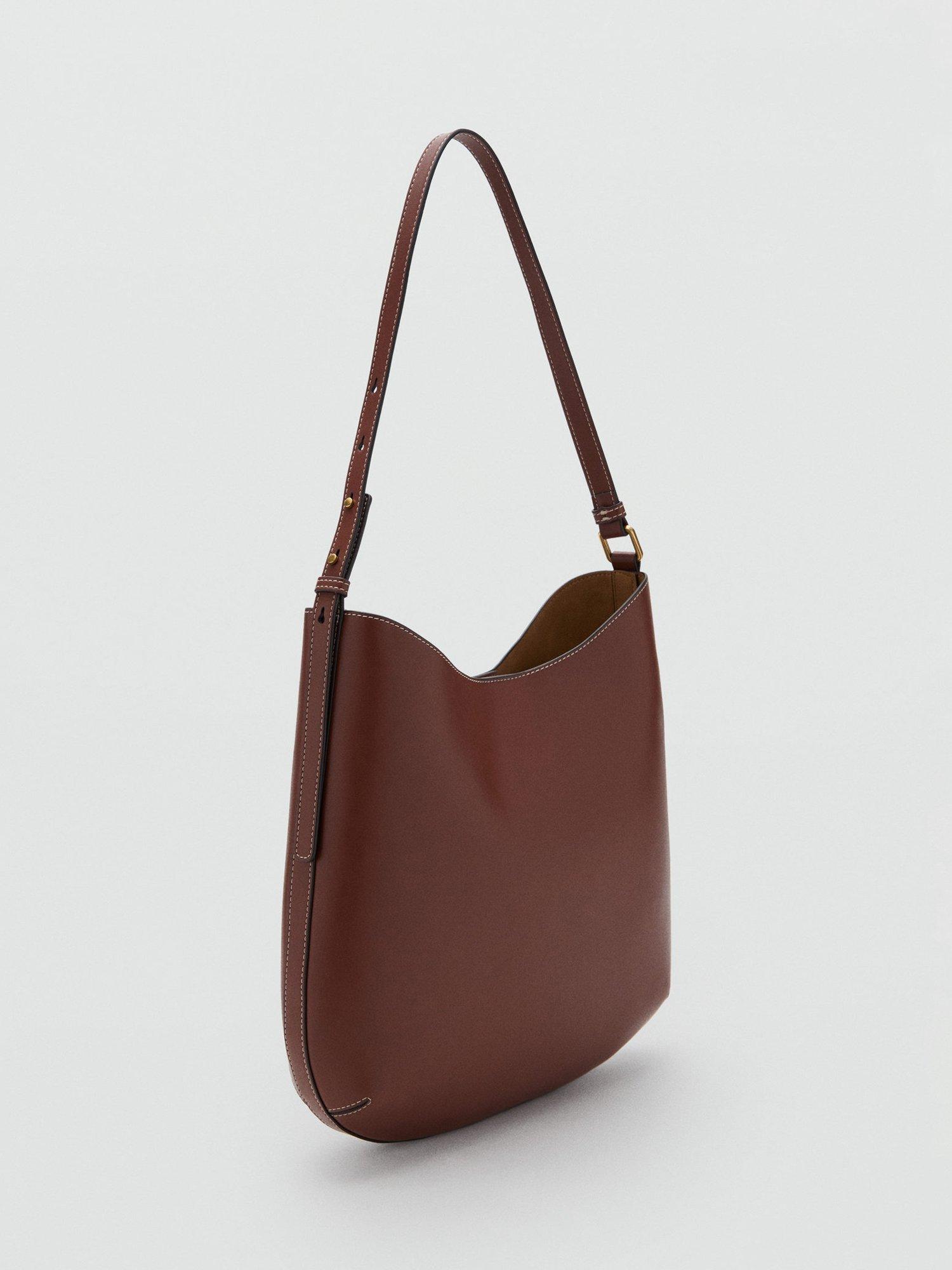 Product image 2 of 6, which shows Mango Romeo Faux Leather Large Shoulder Bag, Brown