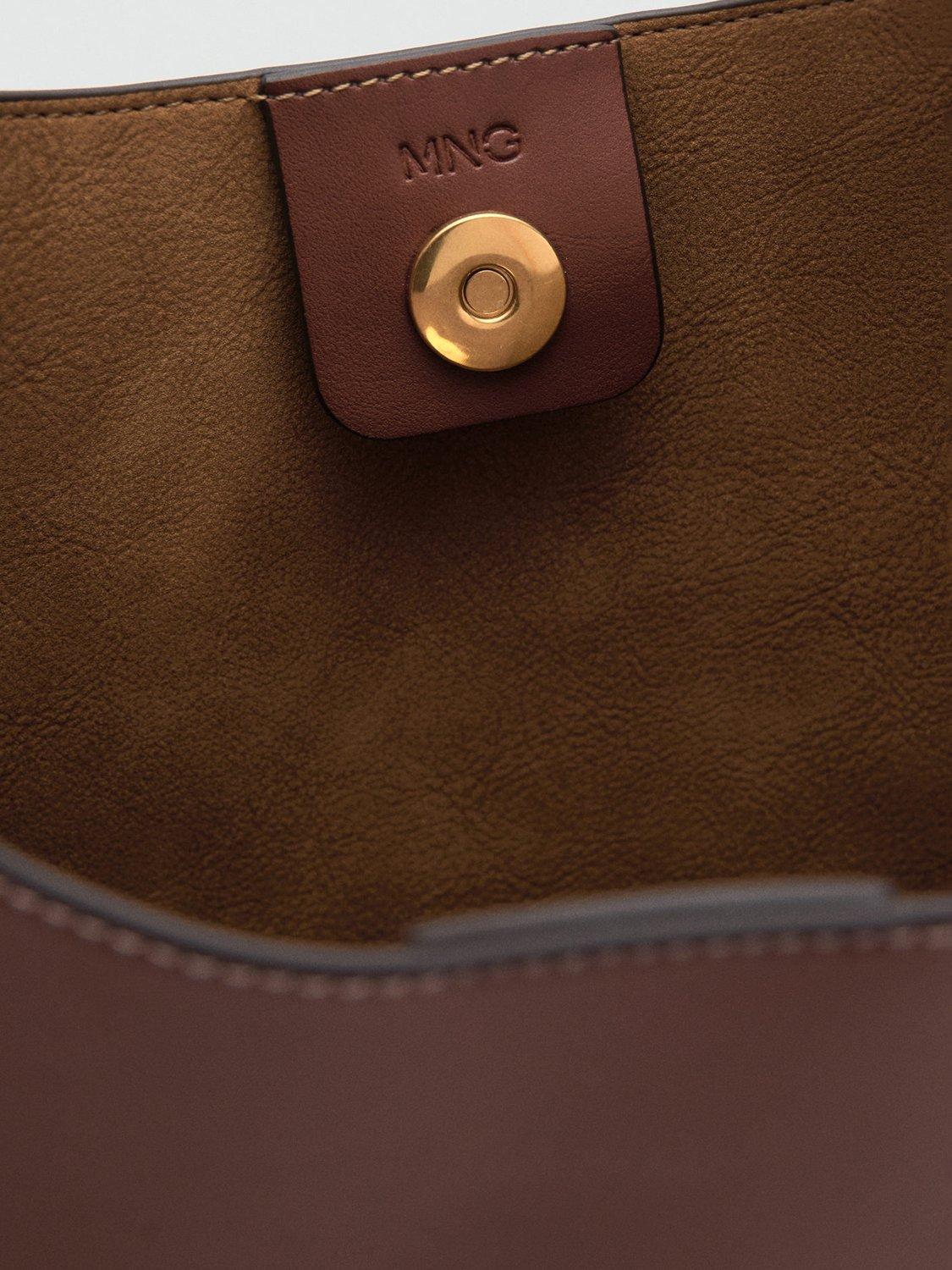 Product image 4 of 6, which shows Mango Romeo Faux Leather Large Shoulder Bag, Brown