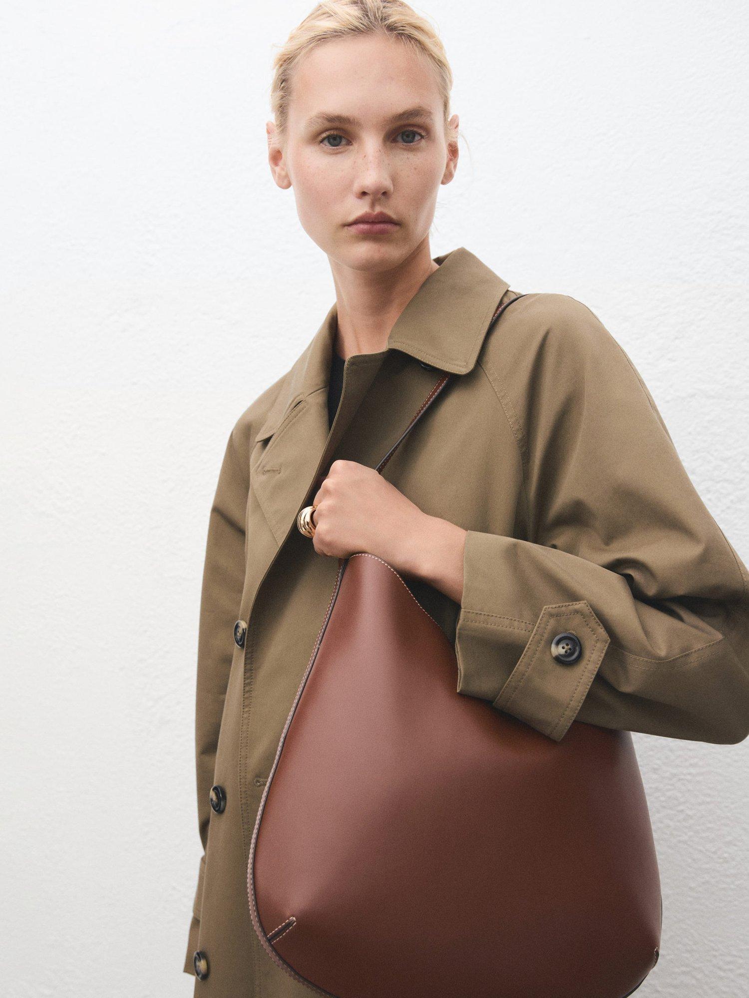 Product image 6 of 6, which shows Mango Romeo Faux Leather Large Shoulder Bag, Brown