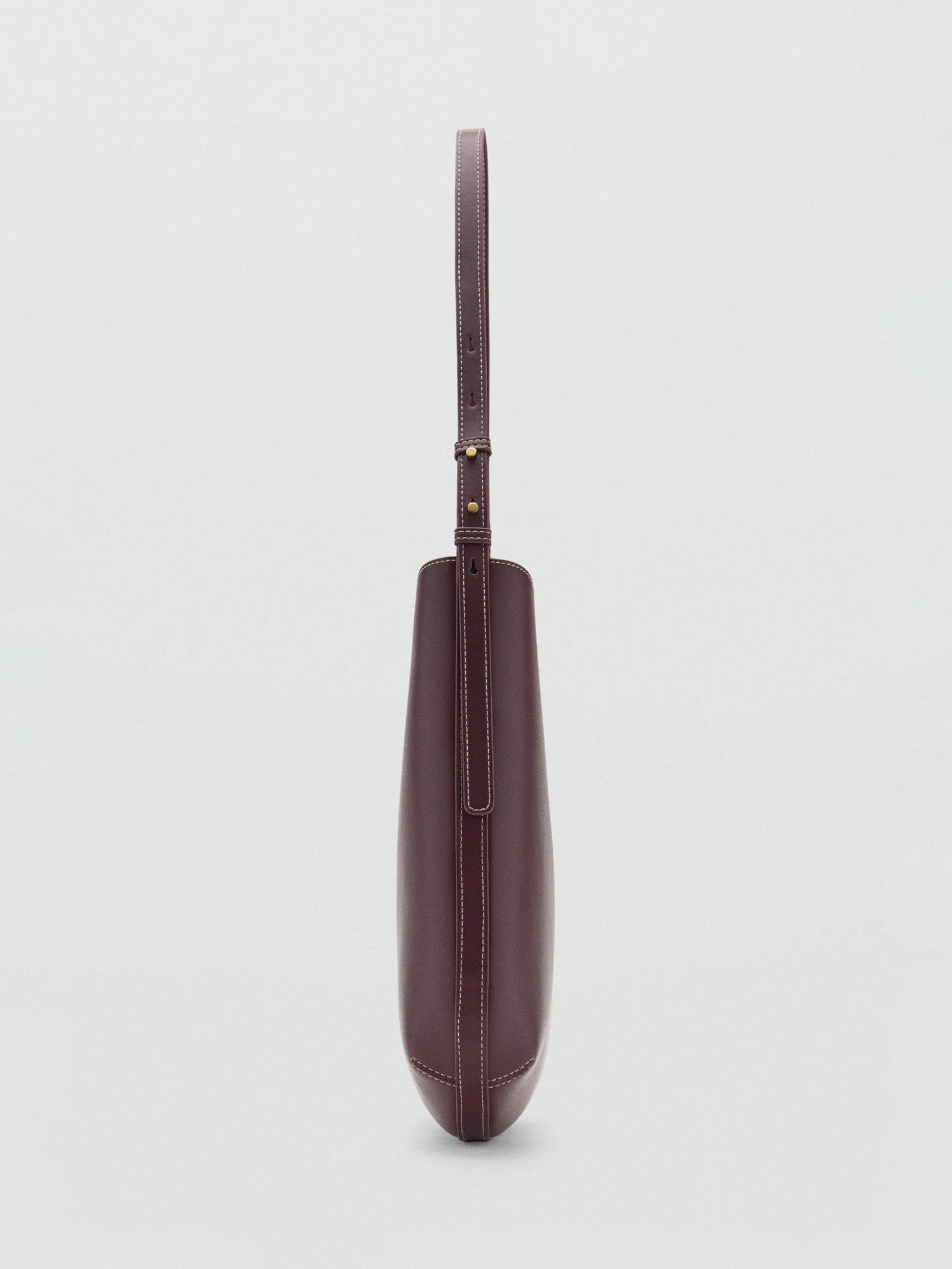 Product image 4 of 4, which shows Mango Romeo Faux Leather Large Shoulder Bag, Dark Red