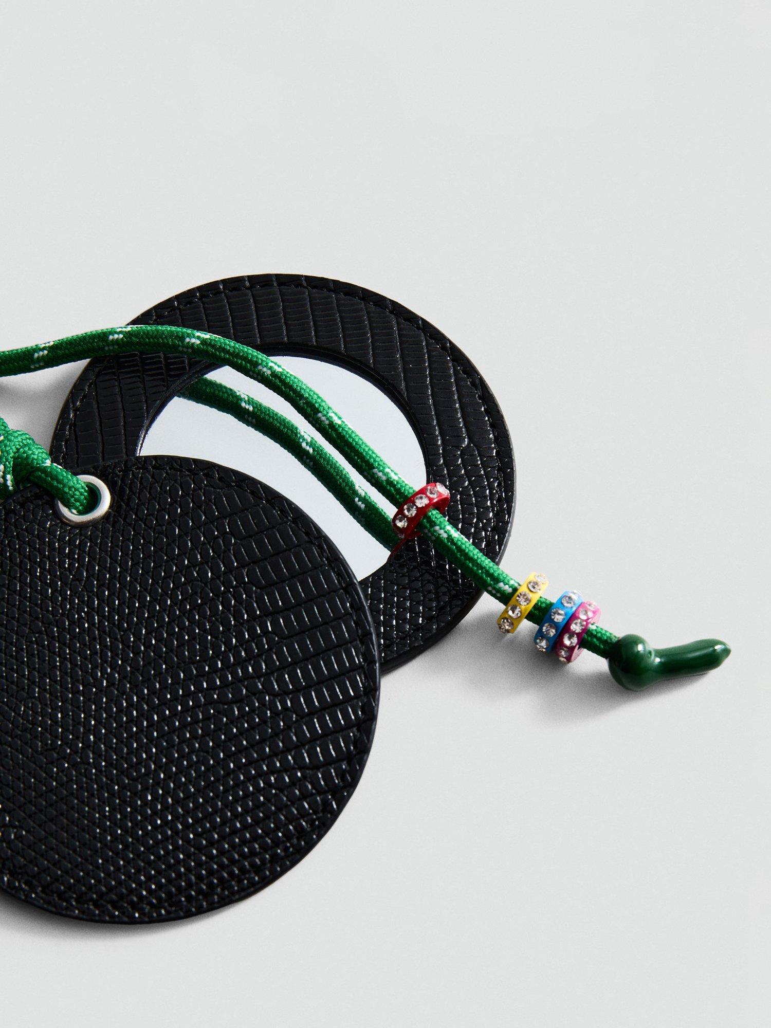 Product image 3 of 4, which shows Mango Chunky Heart and Padlock Keyring, Green