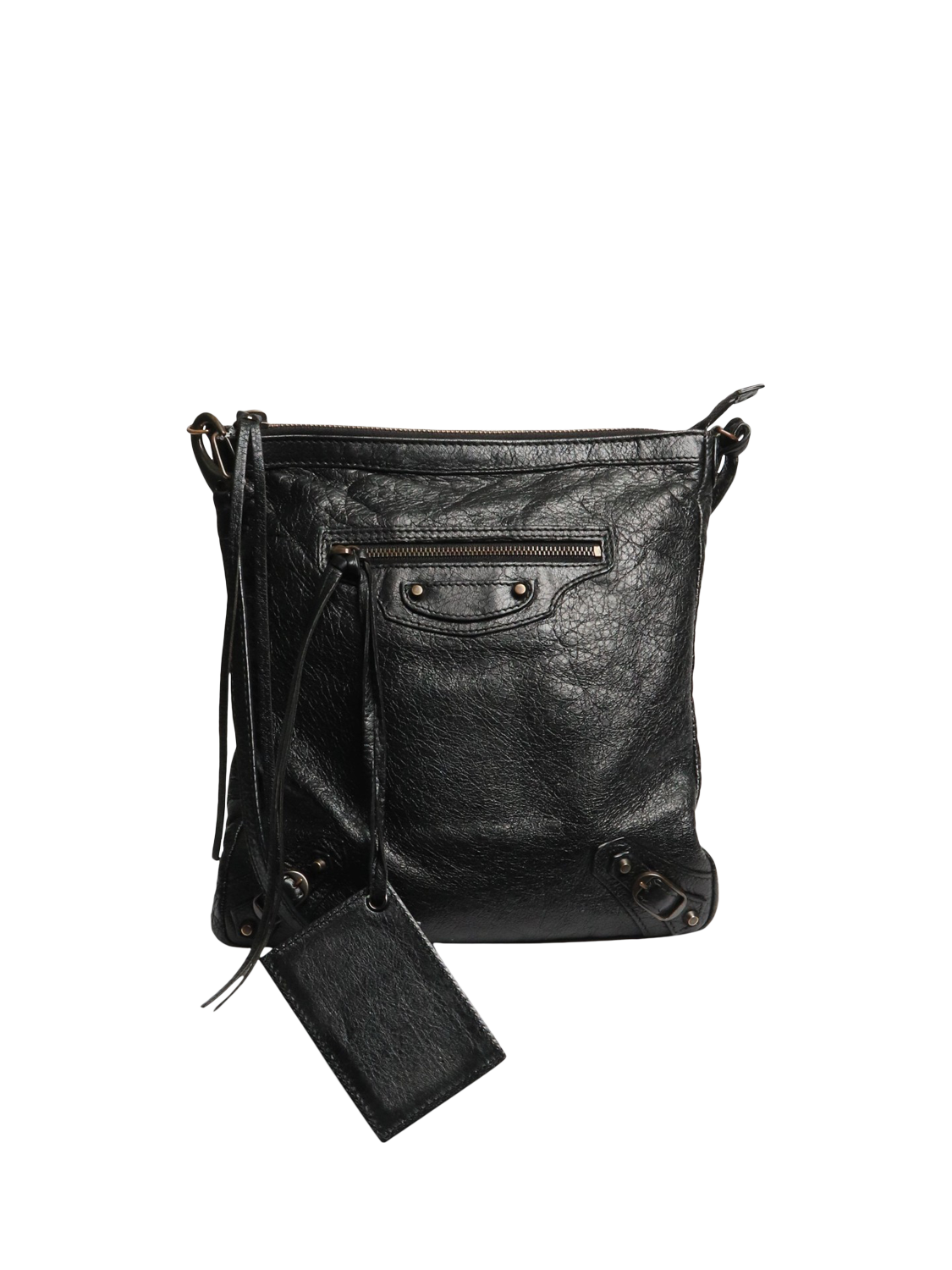 Product image 1 of 6, which shows Pre-loved Balenciaga City Arena Lambskin Cross Body Bag, Black