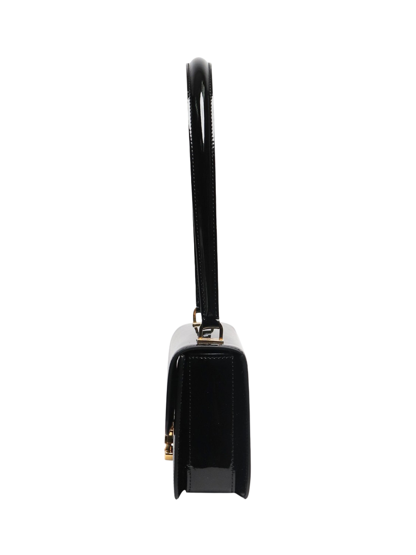 Product image 2 of 9, which shows Pre-loved CELINE Teen Garance Patent Leather Shoulder Bag, Black