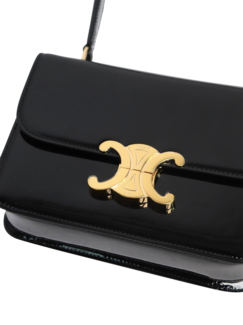Product image 5 of 9, which shows Pre-loved CELINE Teen Garance Patent Leather Shoulder Bag, Black