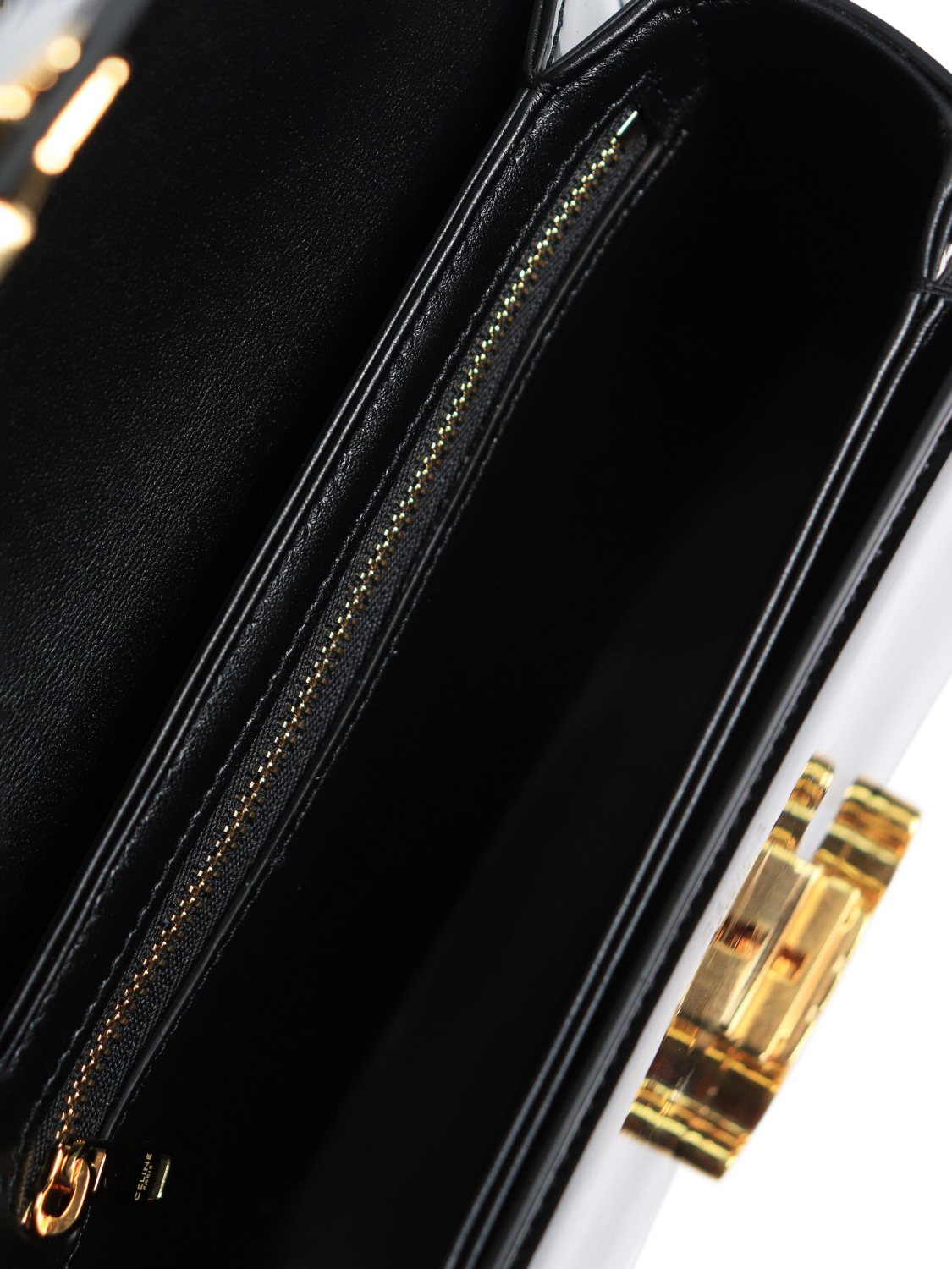 Product image 7 of 9, which shows Pre-loved CELINE Teen Garance Patent Leather Shoulder Bag, Black