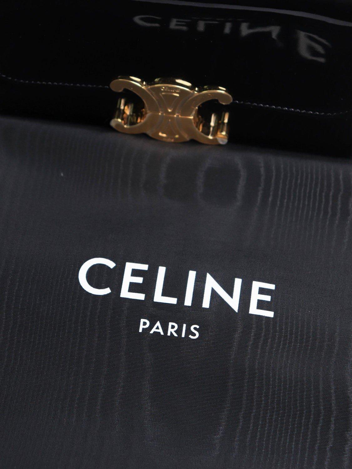 Product image 9 of 9, which shows Pre-loved CELINE Teen Garance Patent Leather Shoulder Bag, Black