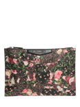 Pre-loved Givenchy Floral Zipped Leather Pouch, Black