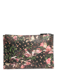 Pre-loved Givenchy Floral Zipped Leather Pouch, Black
