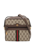 Pre-loved GUCCI Sherry Line PVC and Leather Shoulder Bag, Brown
