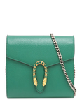 Pre-loved GUCCI Dionysus Leather Chain Wallet, Green
