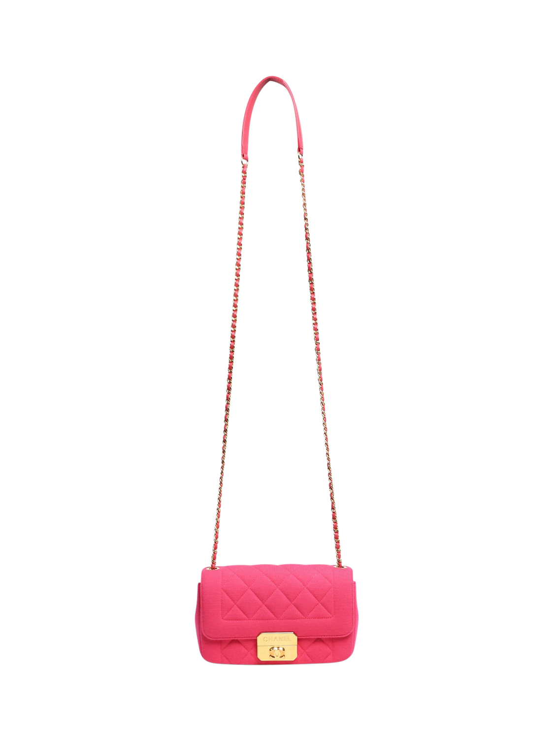 Pre-loved CHANEL 2014 Chic with Me Mini Diamond Quilted Jersey and