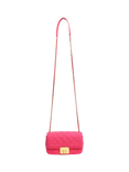 Pre-loved CHANEL 2014 Chic with Me Mini Diamond Quilted Jersey and Leather Single Flap Cross Body Bag, Fuschia