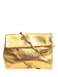 Pre-loved Prada Metallic Leather Top Handle Grab Bag, Gold