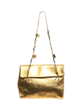 Pre-loved Prada Metallic Leather Top Handle Grab Bag, Gold