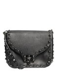 Pre-loved Valentino Rockstud Leather Shoulder Bag, Black