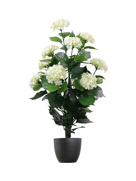 Vistafolia Outdoor Artificial Hydrangea Plant, Green/White, White
