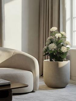 Vistafolia Artificial Hydrangea Bush in Pot, H90cm, Green/White - view 2, White