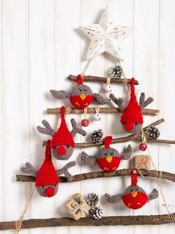 Wool Couture Reindeer and Robin Baubles Knitting Kit - view 2, Submarine