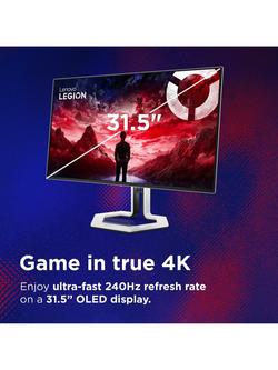 Lenovo Legion Pro 32UD-10 OLED HDR 4K Ultra HD Gaming Monitor, 31.5”, White - view 2, White