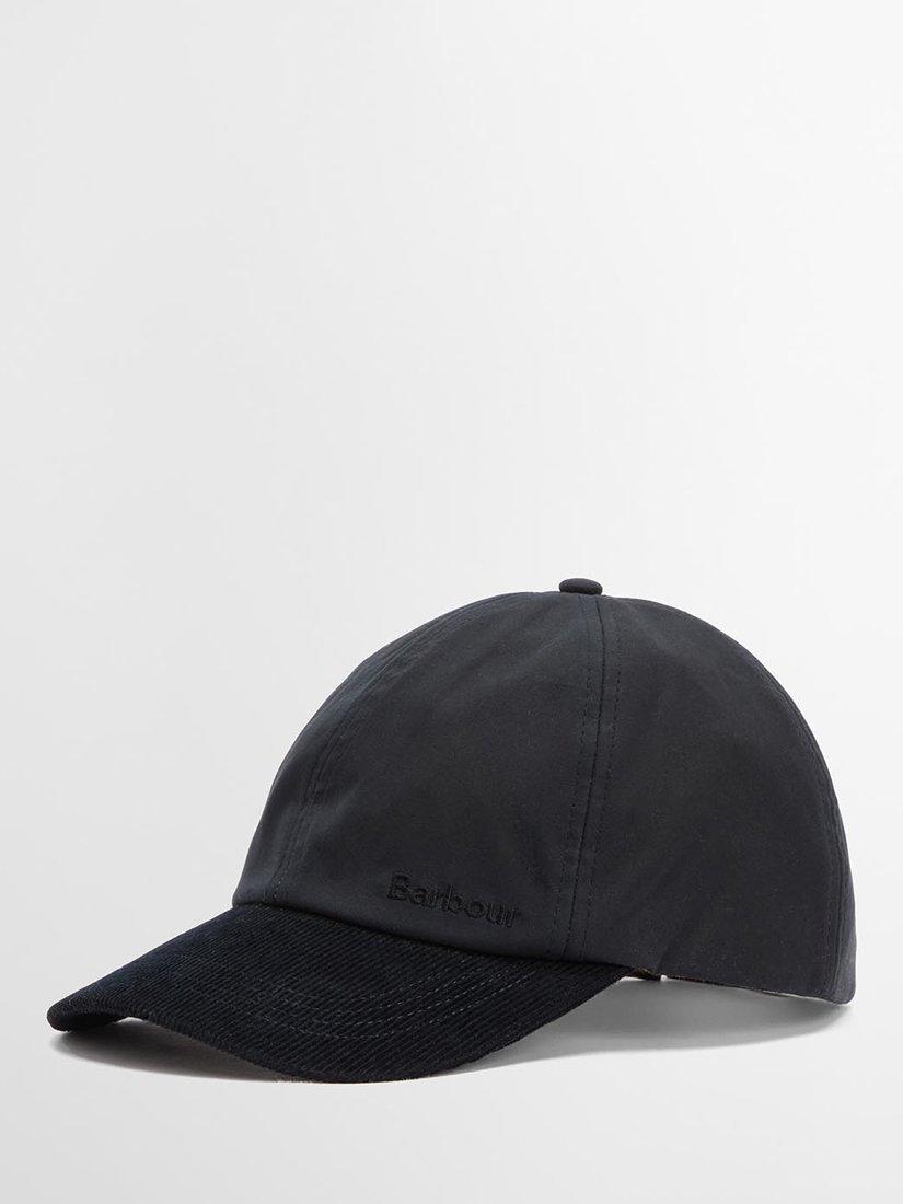 Product image 1 of 9, which shows Barbour Ashby Waxed Cotton Cap, Navy