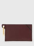 AllSaints Leather Hex Cardholder, Red Mid