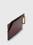 AllSaints Leather Hex Cardholder, Red Mid