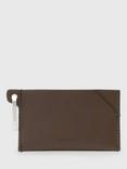 AllSaints Hex Carabiner Clasp Leather Cardholder, Fango Brown